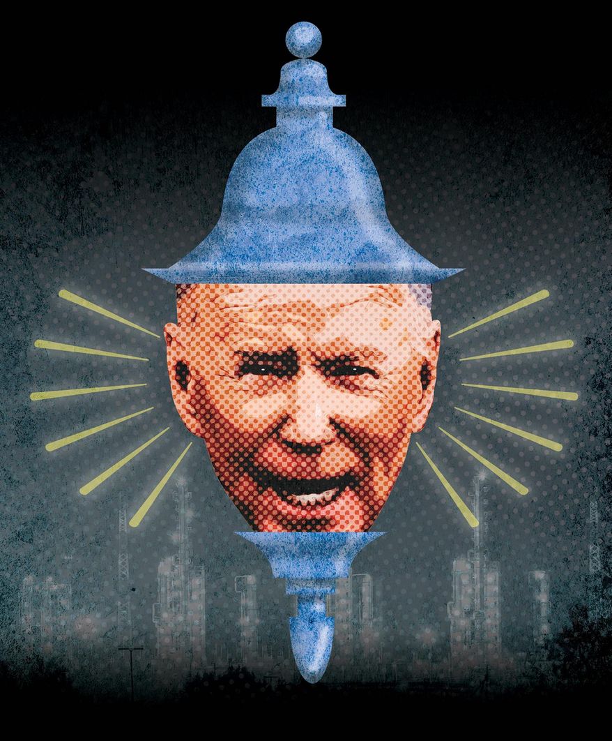 Gaslight Joe and energy prices Illustration by Greg Groesch/The Washington Times