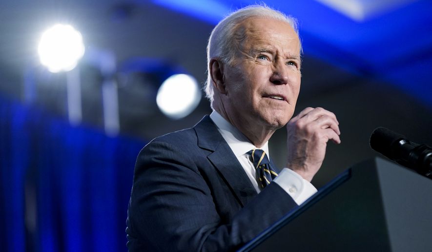 President Joe Biden speaks at the House Democratic Caucus Issues Conference, Friday, March 11, 2022, in Philadelphia. (AP Photo/Patrick Semansky)