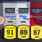 Prices are shown at a gas station&#39;s pump in South San Francisco, Calif., Wednesday, March 9, 2022. (AP Photo/Jeff Chiu)