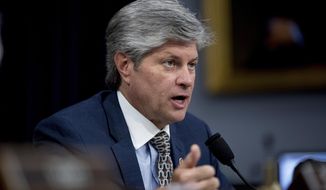 U.S. Rep. Jeff Fortenberry, R-Neb., speaks on Capitol Hill, Wednesday, March 27, 2019, in Washington.  Fortenberry has typically been a low-profile Republican politician who easily won in his district and rarely made headlines. But now he&#39;s headed to a high-stakes trial in Los Angeles that could cost him his job and his freedom. Fortenberry will stand trial starting Wednesday, March 16, 2022 to fight allegations that he lied to federal investigators about an illegal 2016 contribution to his campaign from a foreign national and didn&#39;t properly disclose it in campaign filings. (AP Photo/Andrew Harnik File)