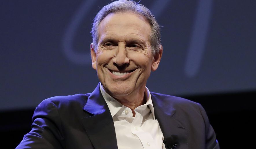 Howard Schultz speaks at an event to promote his book, &amp;quot;From the Ground Up,&amp;quot; in Seattle on Jan. 31, 2019.  Starbucks President and CEO Kevin Johnson said Wednesday, March 16, 2022, he will retire next month, and former CEO and company founder Howard Schultz will replace him on an interim basis.  (AP Photo/Ted S. Warren, File)