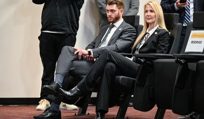 Washington Commanders co-CEO Tonya Snyder attends the Carson Wentz introductory press conference at Inova Sports Performance Center in Ashburn, Va., March 17, 2022. (Photo by Brian Murphy, All-Pro Reels)