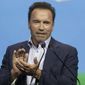 Arnold Schwarzenegger told Russians in a video posted on social media they’re being lied to about the war in Ukraine and accused President Vladimir Putin of sacrificing Russian soldiers’ lives for his own ambitions. Schwarzenegger (AP Photo/Lisa Leutner, File)