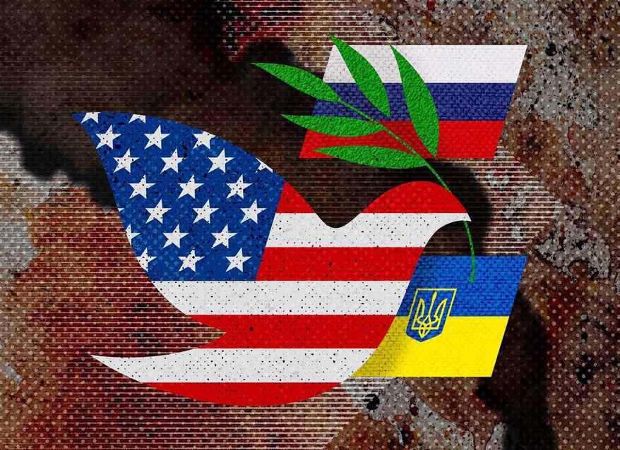 Peace Broker between Russia and Ukraine Illustration by Greg Groesch/The Washington Times
