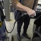 A customer pumps gasoline into his car at a Sam&#39;s Club fuel island in Gulfport, Miss., Feb. 19, 2022. On Friday, March 18, The Associated Press reported on stories circulating online incorrectly claiming the Green New Deal is causing gas prices to spike. (AP Photo/Rogelio V. Solis, File)