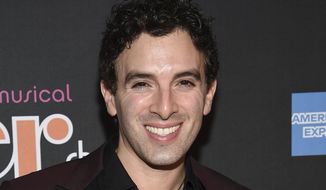 FILE - Actor Jarrod Spector attends &amp;quot;The Cher Show&amp;quot; Broadway musical opening night after party at Pier Sixty on Monday, Dec. 3, 2018, in New York. The stage musical about the making of the classic film “Jaws” has speared its leading man: Spector. (Photo by Evan Agostini/Invision/AP, File)