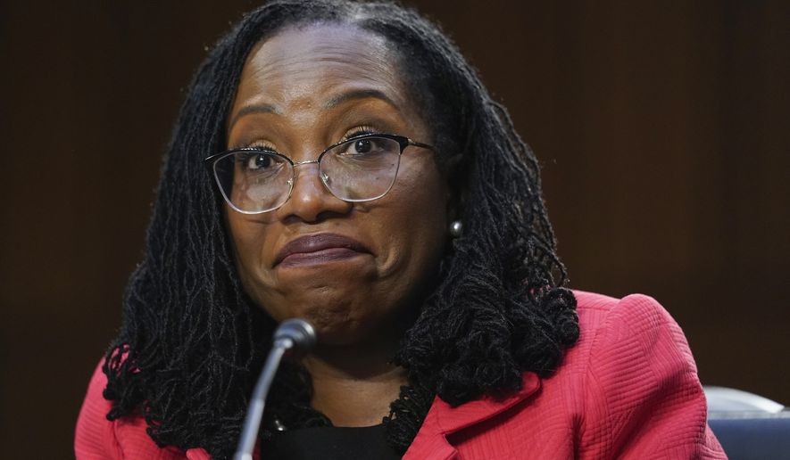 Supreme Court nominee Ketanji Brown Jackson testifies during her Senate Judiciary Committee confirmation hearing on Capitol Hill in Washington, Tuesday, March 22, 2022. (AP Photo/Alex Brandon)