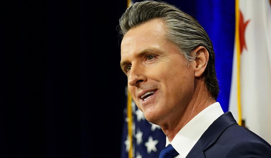 California Gov. Gavin Newsom delivers his annual State of the State address in Sacramento on Tuesday, March 8, 2022. (AP Photo/Rich Pedroncelli) **FILE**