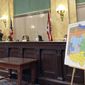 Members of the Ohio Senate Government Oversight Committee hear testimony on a new map of state congressional districts in this file photo from Nov. 16, 2021, at the Ohio Statehouse in Columbus, Ohio. (AP Photo/Julie Carr Smyth, File)