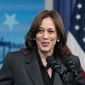 FILE - Vice President Kamala Harris at the Eisenhower Executive Office Building on the White House complex, in Washington, March 15, 2022. Harris will announce an action plan to stop racial discrimination in the appraisal of home values, according to senior administration officials. The plan contains 21 distinct steps to improve oversight and accountability, including a legislative proposal to modernize the governance structure of the appraisal industry. Appraisers help to determine the value of a home so that buyers can receive a mortgage. (AP Photo/Manuel Balce Ceneta, File)