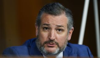 Sen. Ted Cruz, R-Texas, questions Supreme Court nominee Ketanji Brown Jackson during a Senate Judiciary Committee confirmation hearing on Capitol Hill in Washington, Wednesday, March 23, 2022. (AP Photo/Alex Brandon)