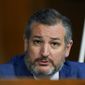 Sen. Ted Cruz, R-Texas, questions Supreme Court nominee Ketanji Brown Jackson during a Senate Judiciary Committee confirmation hearing on Capitol Hill in Washington, Wednesday, March 23, 2022. (AP Photo/Alex Brandon)