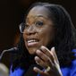 Supreme Court nominee Ketanji Brown Jackson speaks during her Senate Judiciary Committee confirmation hearing on Capitol Hill in Washington, Wednesday, March 23, 2022. (AP Photo/Andrew Harnik)