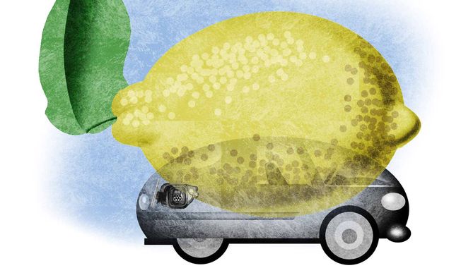 Illustration on the negative prospects of electric vehicles by Alexander Hunter/The Washington Times