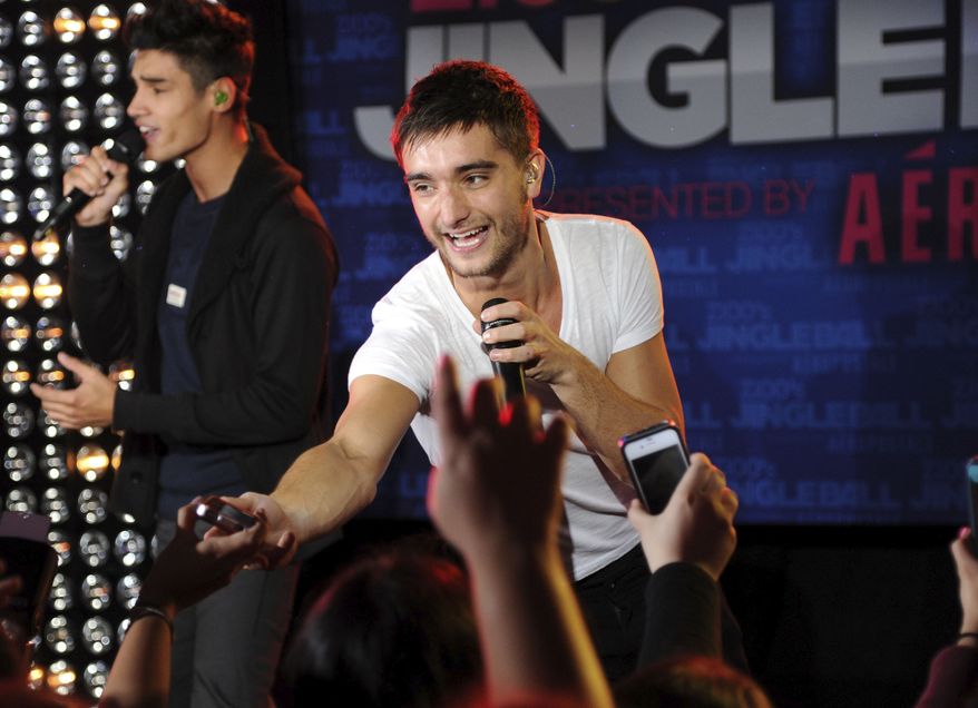 The Wanted&#39;s Tom Parker performs at Z100&#39;s Jingle Ball 2012 kickoff event in New York on Oct. 19, 2012. Parker died Wednesday, March 30, 2022, after being diagnosed with an inoperable brain tumor. He was 33. (Photo by Evan Agostini/Invision/AP, File)