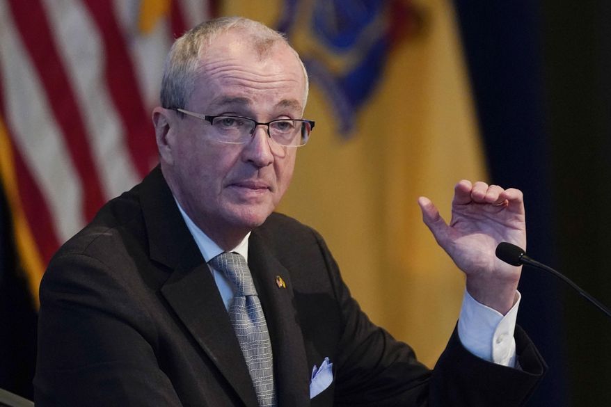 New Jersey Gov. Phil Murphy speaks to reporters during a briefing in Trenton, N.J., Monday, Feb. 7, 2022. (AP Photo/Seth Wenig) **FILE**