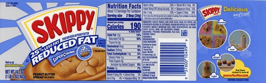 Skippy has recalled more than 9,000 cases — 161,692 total pounds — of peanut butter, the company announced on Thursday, April 1, 2022. (Image: Skippy press release)