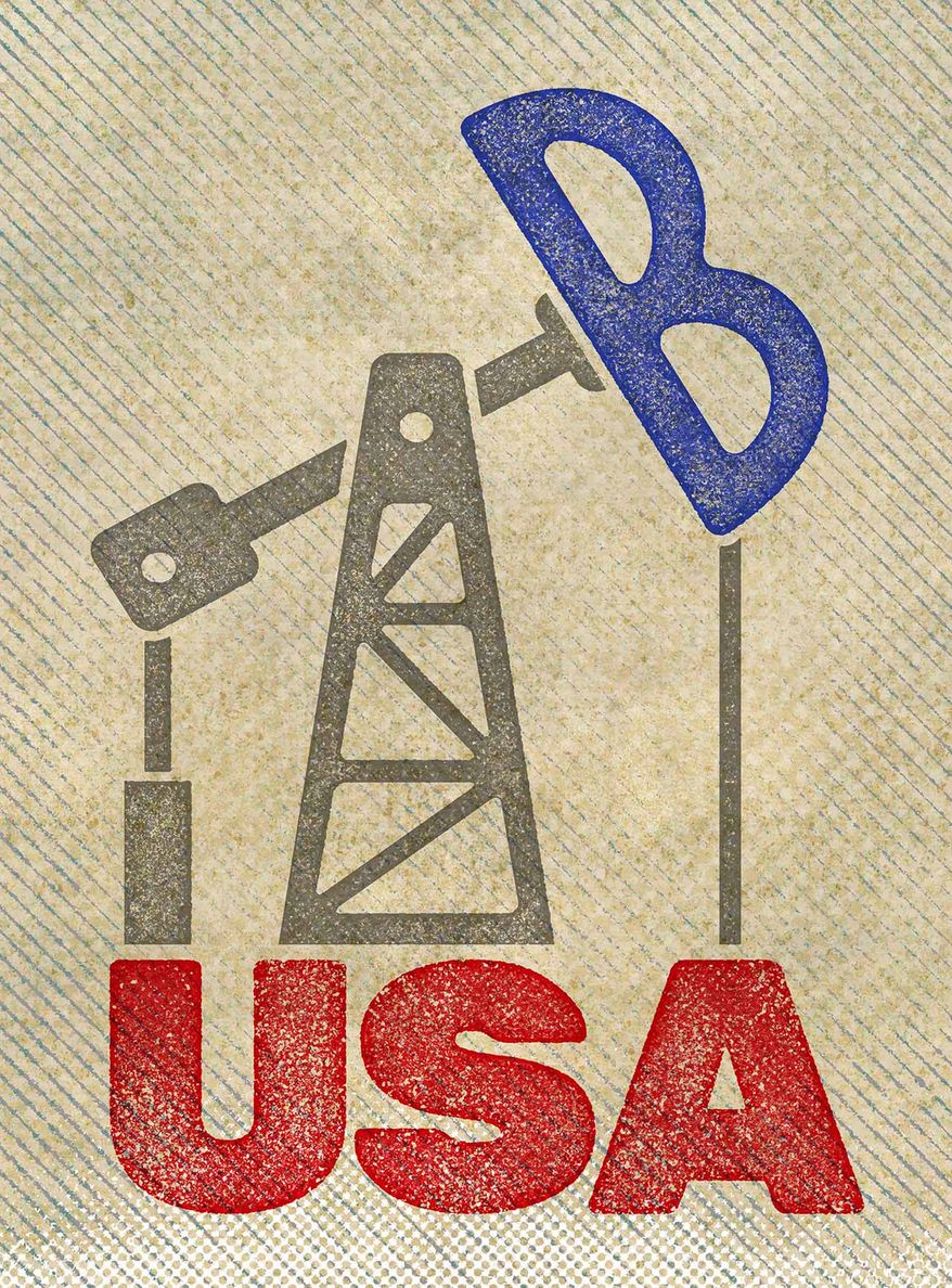 Joe Biden drilling for oil Illustration by Greg Groesch/The Washington Times