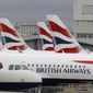 British Airways planes parked at Terminal 5 Heathrow airport in London, Wednesday, March 18, 2020. British travelers going abroad for the Easter holidays faced disruptions Monday, April 4, 2022 as two main carriers, British Airways and easyJet, canceled dozens of flights due to staff shortages related to soaring cases of COVID-19 in the U.K. Budget carrier easyJet grounded 62 flights scheduled for Monday after canceling at least 222 flights over the weekend. (AP Photo/Frank Augstein, File)
