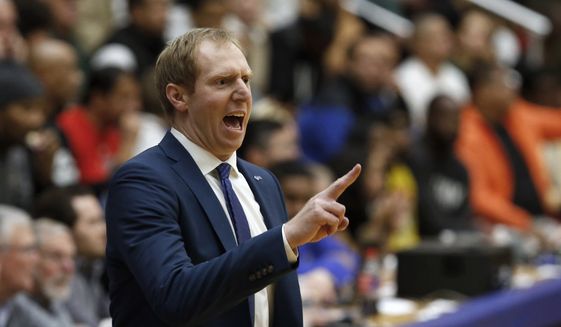 Seton Hall interim coach Grant Billmeier gives instructions to his team during the second half of an NCAA college basketball game against Wagner Tuesday, Nov. 5, 2019, in South Orange, N.J. (AP Photo/Noah K. Murray) **FILE**