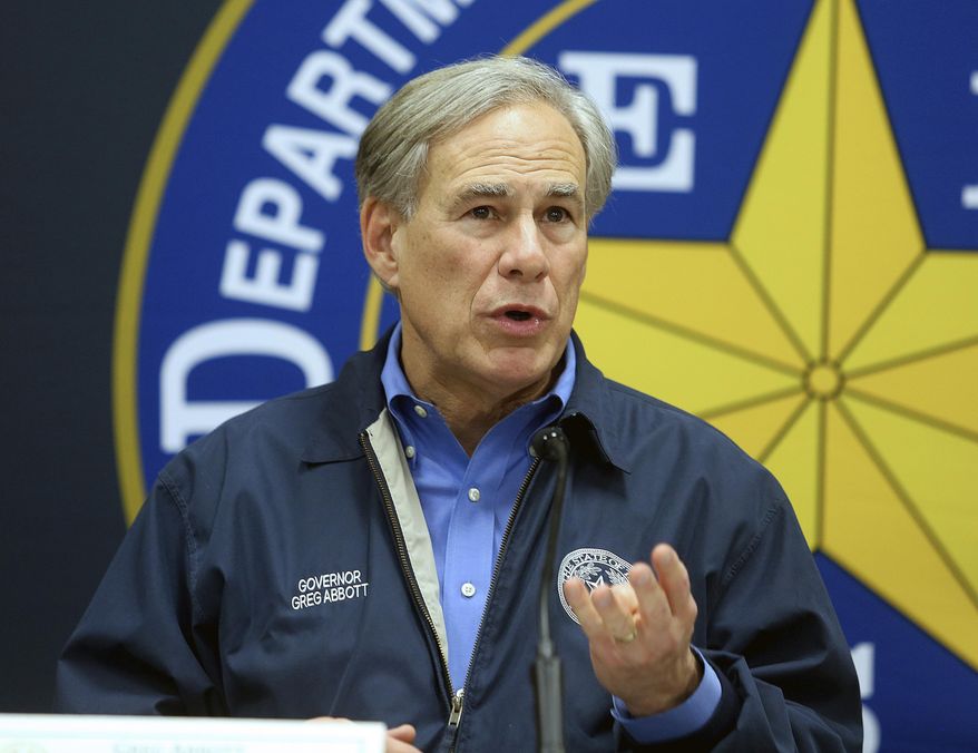 FILE - Texas Gov. Greg Abbott speaks during a news conference, March 10, 2022, in Weslaco, Texas. Former Trump administration officials are pressing Abbott to declare an &amp;quot;invasion&amp;quot; along the U.S.-Mexico border as justification to give thousands of state troopers and National Guard members sweeping new powers to turn back migrants. Abbott says he will he announce Wednesday, April 6, 2022, &amp;quot;unprecedented actions&amp;quot; to deter migrants coming to Texas but did not elaborate. (Joel Martinez/The Monitor via AP, File)