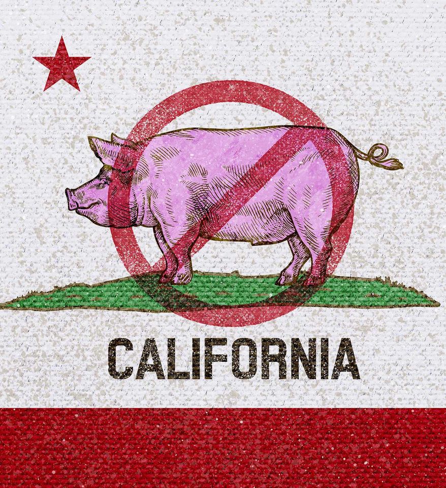California Pork Ban Illustration by Greg Groesch/The Washington Times