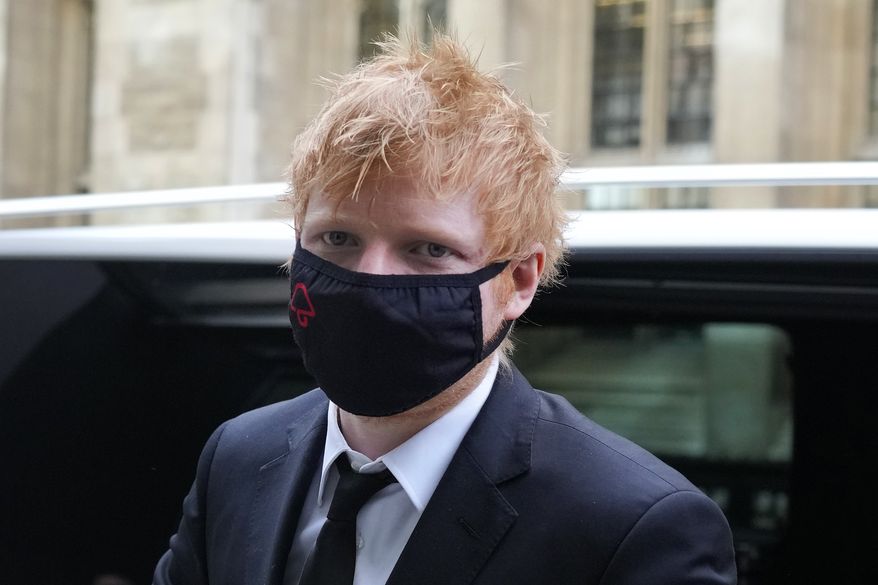 Musician Ed Sheeran arrives at the Rolls Building, High Court in central London, on March 15, 2022. Grammy Award-winning songwriter Ed Sheeran has won Wednesday, April 6, 2022, a U.K. copyright battle over the 2017 hit “Shape of You.’’ (AP Photo/Frank Augstein)