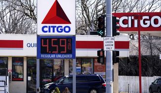 Gasoline price is seen at a gas station in Rolling Meadows, Ill., Friday, April 1, 2022.  House Democrats are accusing oil companies of ripping off the American people and putting profits before production as Americans suffer from higher gasoline prices amid the war in Ukraine. Oil executives, testifying before Congress for the second time in six months, responded that oil is a global market and that oil companies dont dictate prices.  (AP Photo/Nam Y. Huh, File)  **FILE**