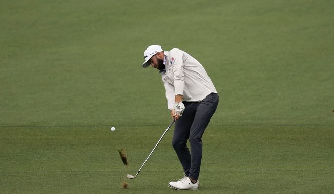 Cameron Young hits on the second fairway during the second round at the Masters golf tournament on Friday, April 8, 2022, in Augusta, Ga. (AP Photo/Matt Slocum) **FILE**