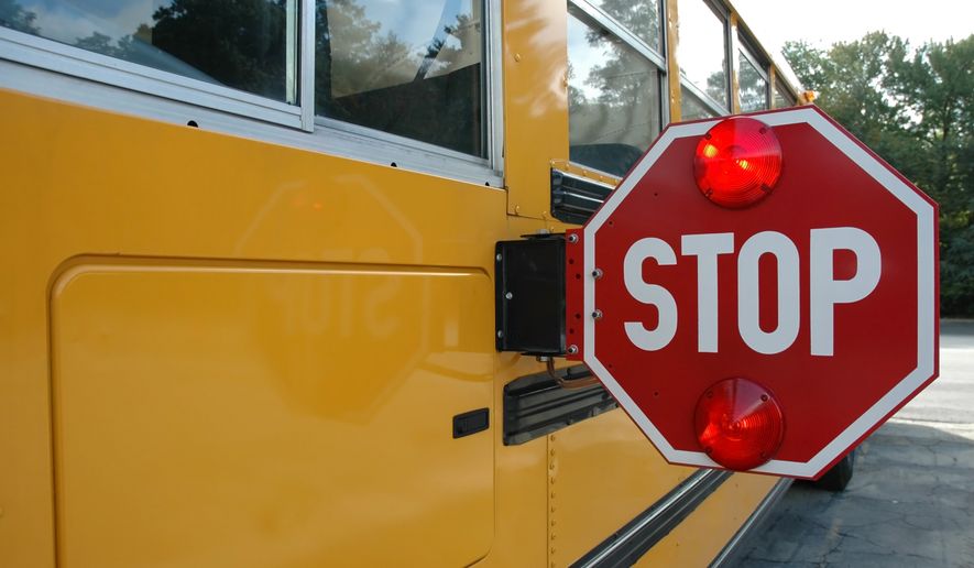School bus with stop sign. (Photo credit: Jerry Horbert via Shutterstock) ** FILE **