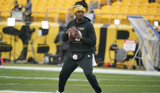 Pittsburgh Steelers quarterback Dwayne Haskins (3) warms up before an NFL football game against the Tennessee Titans, Sunday, Dec. 19, 2021, in Pittsburgh. Haskins was killed in an auto accident Saturday, April 9, 2022, in Florida. Haskins&#39; death was confirmed by the Steelers. (AP Photo/Gene J. Puskar, File)  **FILE**