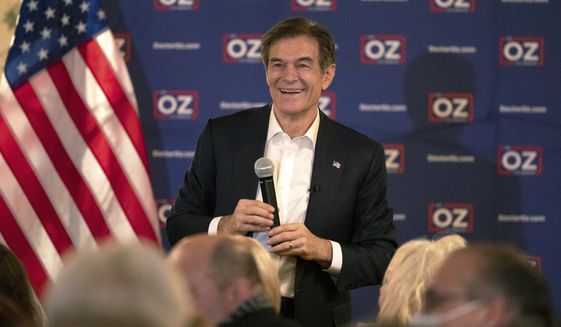 Mehmet Oz, a Republican candidate for U.S. Senate in Pennsylvania, speaks during a town hall campaign event at Arcaro and Genell in Old Forge, Pa., on Wednesday, Jan. 19, 2022. Former President Donald Trump is endorsing Oz in Pennsylvania’s crowded Senate primary, ending months of jockeying for Trump&#39;s support. Trump says in a statement that his decision is “all about winning elections” as he backs the celebrity heart surgeon best known as the host of daytime TV’s “The Dr. Oz Show.” Trump had previously endorsed Sean Parnell in the race, but Parnell withdrew amid allegations of abuse from his estranged wife. (Christopher Dolan/The Times-Tribune via AP, File)