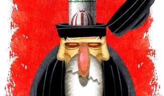 Illustration on a new Iran nuclear deal by Alexander Hunter/The Washington Times