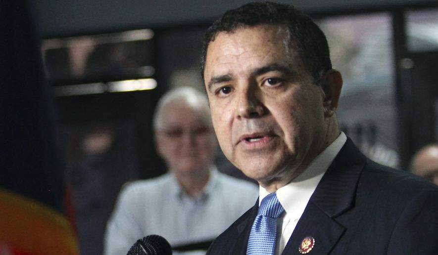 U.S. Rep. Henry Cuellar, D-Laredo, speaks during a press conference at the southern border at the Humanitarian Respite Center, July 19, 2019 in McAllen, Texas. U.S. Rep. Henry Cuellar&#39;s lawyer said federal authorities have informed him that the Democrat is not the target of an investigation that led FBI agents to search the congressman&#39;s South Texas home, Wednesday, April 13, 2022. (Delcia Lopez/The Monitor via AP, File)
