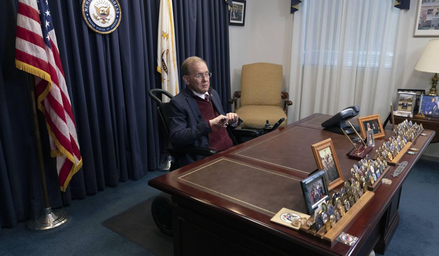 Rep. Jim Langevin, D-R.I., speaks with a reporter in his office, Friday, March 25, 2022, in Warwick, R.I.   After the Capitol riot,  Langevin said he thought briefly that the foolishness and recklessness of dividing the country would finally stop. That didn’t happen, and the Rhode Island Democrat says it’s one reason why he’s leaving Congress.   (AP Photo/Michael Dwyer)