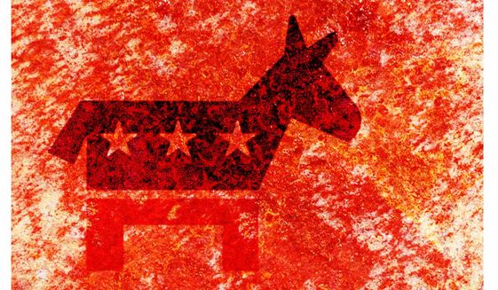 The Democratic Party logo illustration by The Washington Times