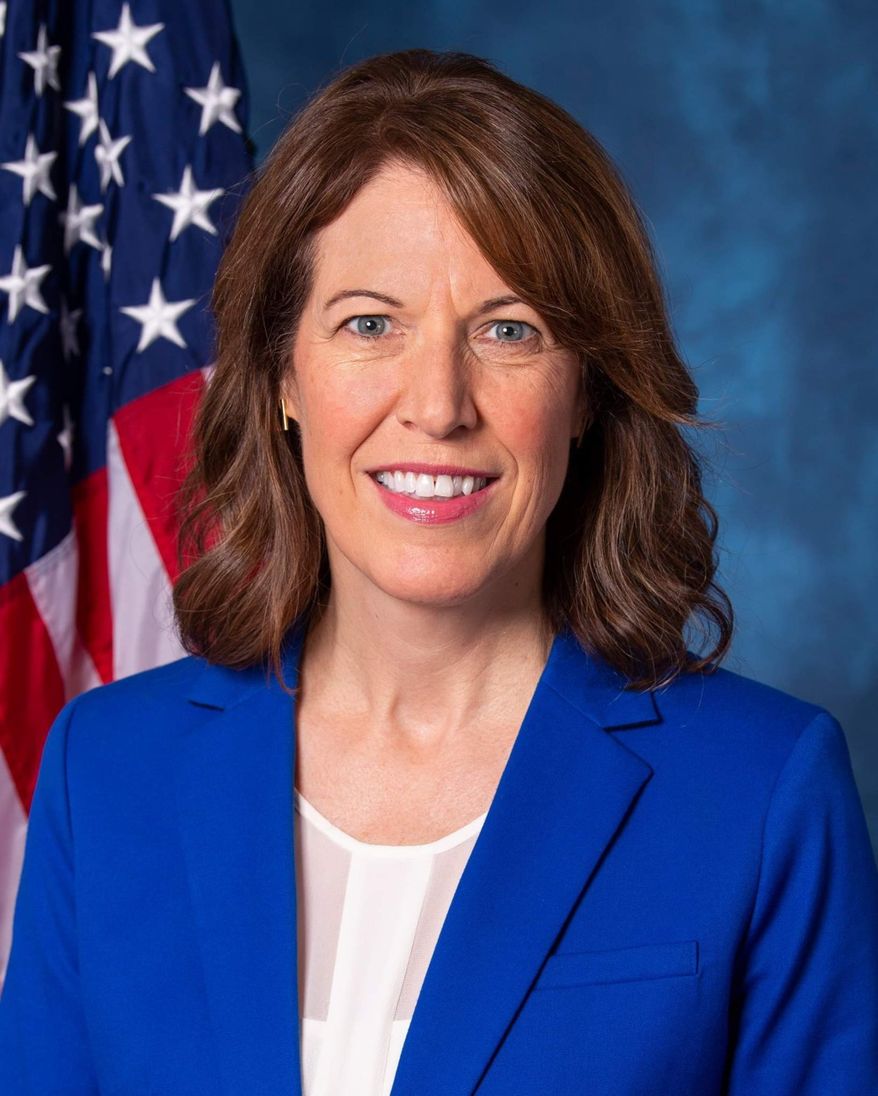Rep. Cynthia Axne, Iowa Democrat, is shown in her official House of Representatives photo. (https://axne.house.gov/about)
