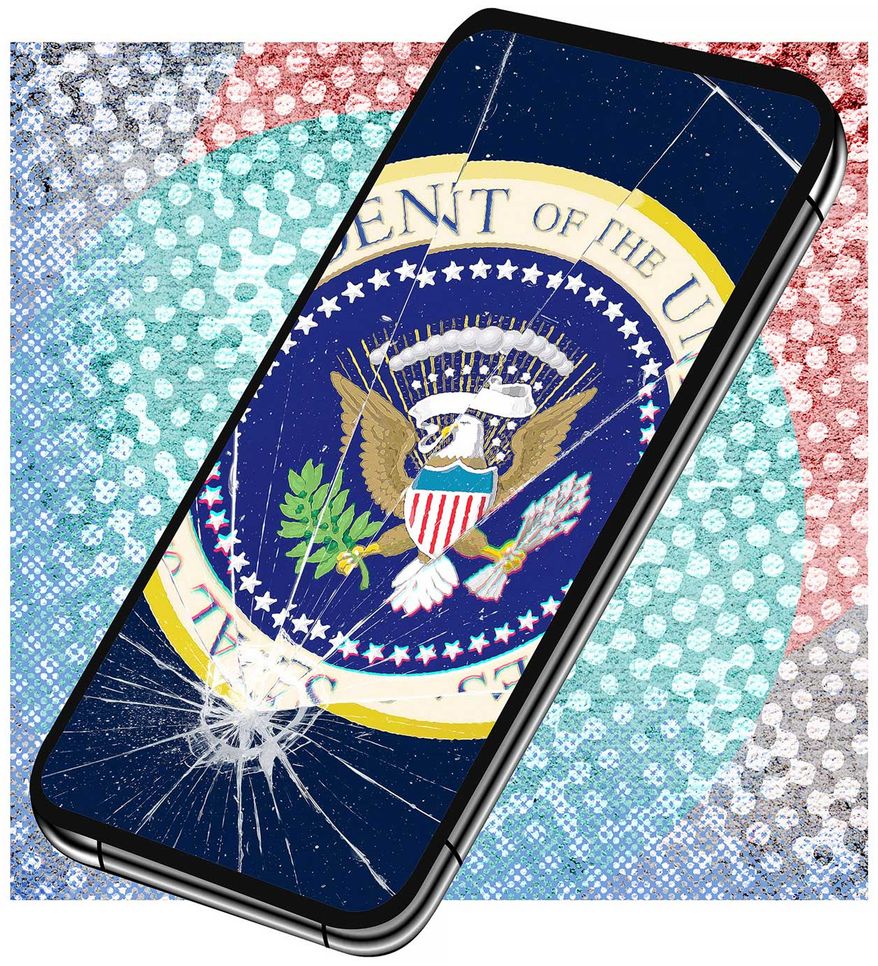Biden&#39;s Phone Illustration by Greg Groesch/The Washington Times