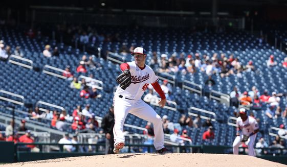Patrick Corbin (46) tosses out the first pitch of the game from Washington Nationals vs. Miami Marlins at Nationals Park, April 28th, 2022. (Photography: All-Pro Reels / Alyssa Howell)