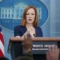 White House press secretary Jen Psaki calls on a reporter during the daily briefing at the White House in Washington, Thursday, April 28, 2022. (AP Photo/Susan Walsh)