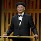 FILE - Bill Murray speaks at the Governors Awards on Friday, March 25, 2022, at the Dolby Ballroom in Los Angeles. On Saturday, April 30, 2022, Murray acknowledged that his behavior on set led to a complaint from a woman and the suspension of filming on his latest movie. (AP Photo/Chris Pizzello, File)