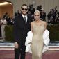 Kim Kardashian, right, and Pete Davidson attend The Metropolitan Museum of Art&#39;s Costume Institute benefit gala celebrating the opening of the &quot;In America: An Anthology of Fashion&quot; exhibition on Monday, May 2, 2022, in New York. (Photo by Evan Agostini/Invision/AP)