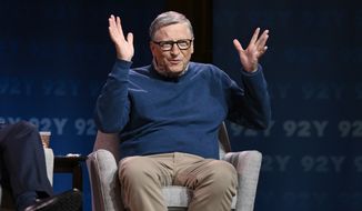 Bill Gates discusses his book &quot;How to Prevent the Next Pandemic&quot; at the 92nd Street Y on Tuesday, May 3, 2022, in New York. (Photo by Evan Agostini/Invision/AP) ** FILE **