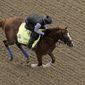 Kentucky Derby entrant Classic Causeway works out at Churchill Downs Thursday, May 5, 2022, in Louisville, Ky. The 148th running of the Kentucky Derby is scheduled for Saturday, May 7. (AP Photo/Charlie Riedel)