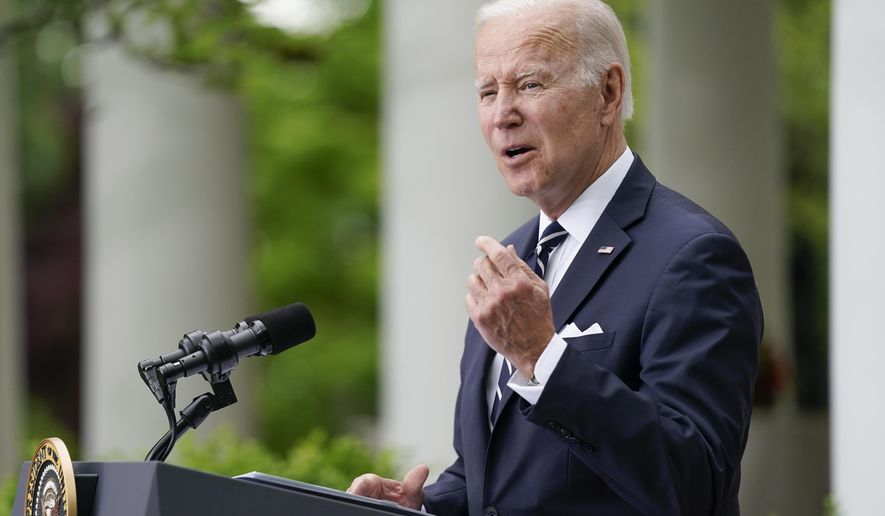 President Joe Biden speaks during a Cinco de Mayo event in the Rose Garden of the White House, Thursday, May 5, 2022, in Washington. (AP Photo/Evan Vucci)