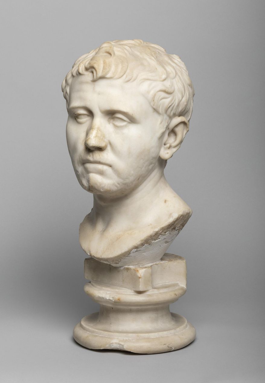 This undated photo shows a marble bust that a Texas woman bought for about $35 from a Goodwill store that is temporarily on display at a San Antonio museum after experts determined it was a centuries-old sculpture missing from Germany since World War II. The bust, which art collector Laura Young found at Goodwill in 2018, once belonged in the collection of King Ludwig I of Bavaria, according to the San Antonio Museum of Art, which is temporarily displaying the piece until it is returned to Germany next year. (San Antonio Museum of Art via AP)