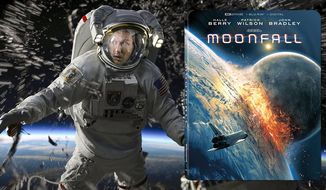 Astronaut Brian Harper (Patrick Wilson) on a harrowing space walk in &quot;Moonfall,&quot; now available in the 4K Ultra HD disk format from Lionsgate Home Entertainment.