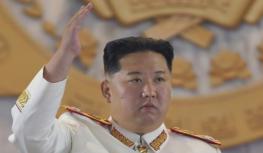 In this photo provided by the North Korean government, North Korean leader Kim Jong Un delivers a speech during a military parade to mark the 90th anniversary of North Korea&#39;s army at the Kim Il Sung Square in Pyongyang, North Korea on April25, 2022. Independent journalists were not given access to cover the event depicted in this image distributed by the North Korean government. The content of this image is as provided and cannot be independently verified. Korean language watermark on image as provided by source reads: &amp;quot;KCNA&amp;quot; which is the abbreviation for Korean Central News Agency. (Korean Central News Agency/Korea News Service via AP, File)