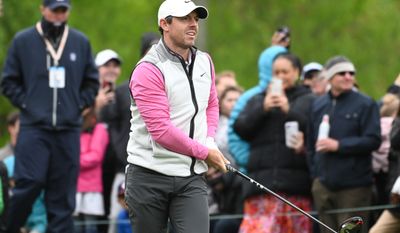 Rory McIlroy on the 1st tee during the 4th round of the Wells Fargo Championship at TPC Potomac at Avenel Farm, Potomac, MD, May 8, 2022. (Photo by All-Pro Reels)