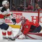 Washington Capitals goalie Ilya Samsonov (30) after the puck gets past him during the 1st period in a game against the Florida Panthers at Capital One Arena in Washington D.C., May 9, 2022. (Photo by All-Pro Reels)